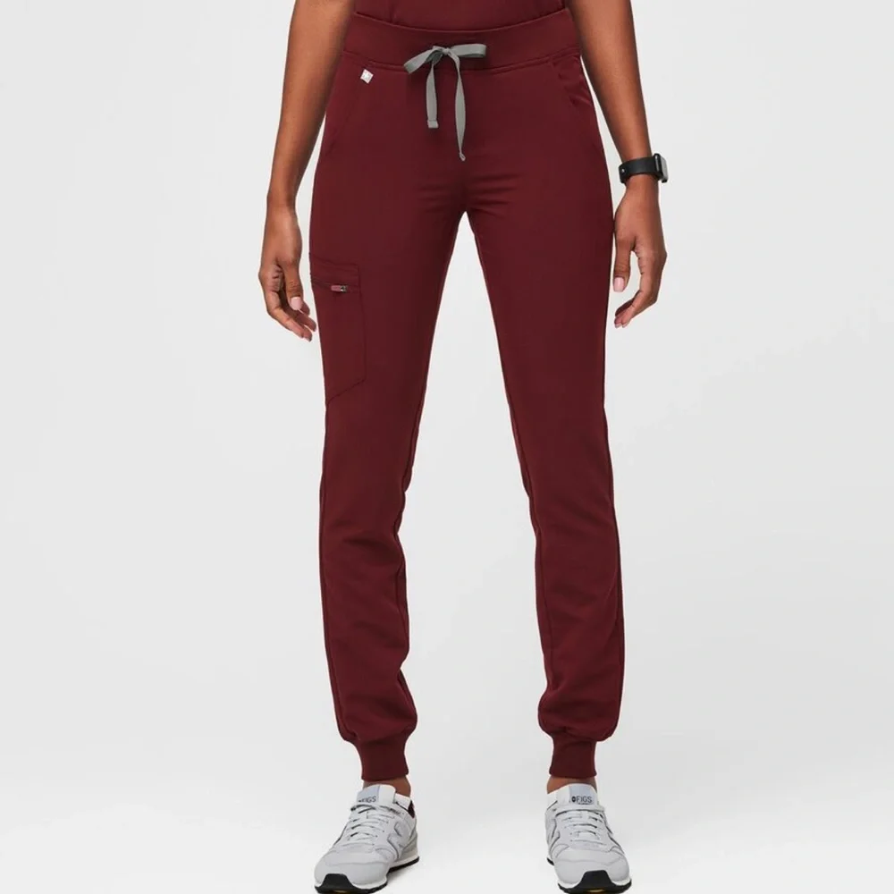 Figs: Burgundy Zamora Jogger Scrub Pants - Picture 7 of 7